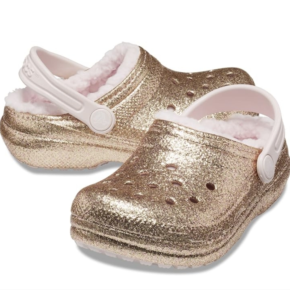 Crocs glittered lined clogs